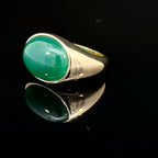 Green Agate Dome Ring Yellow Gold