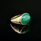 Green Agate Dome Ring Yellow Gold