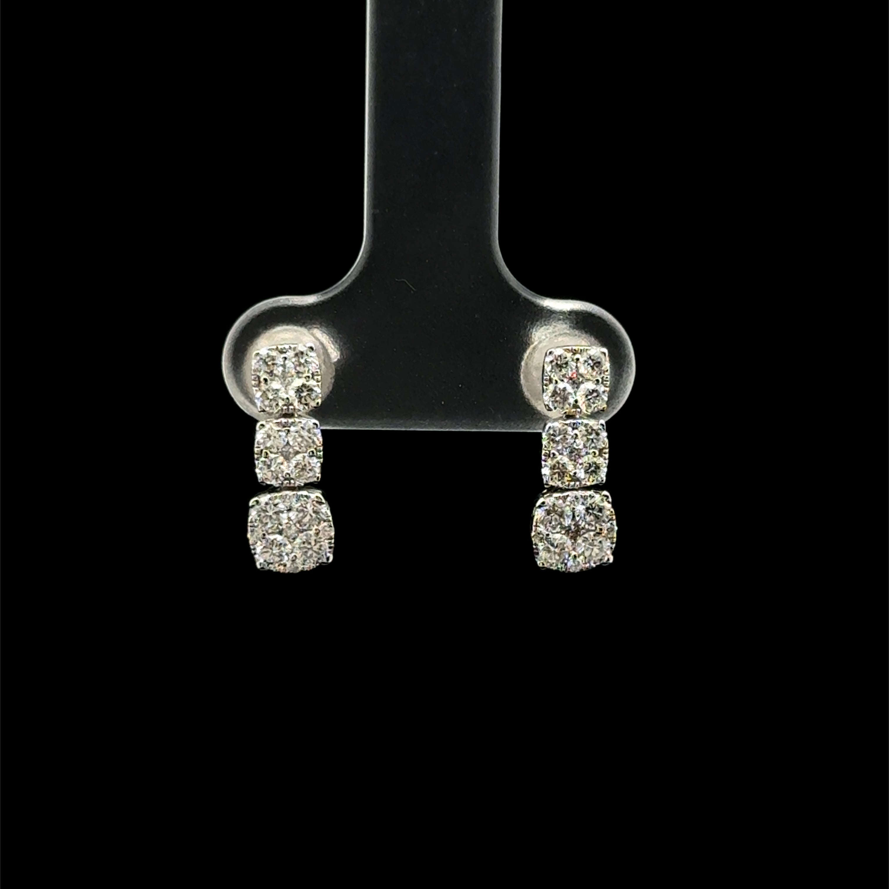 Diamond Micro Pavé Ilusion White Gold Earrings