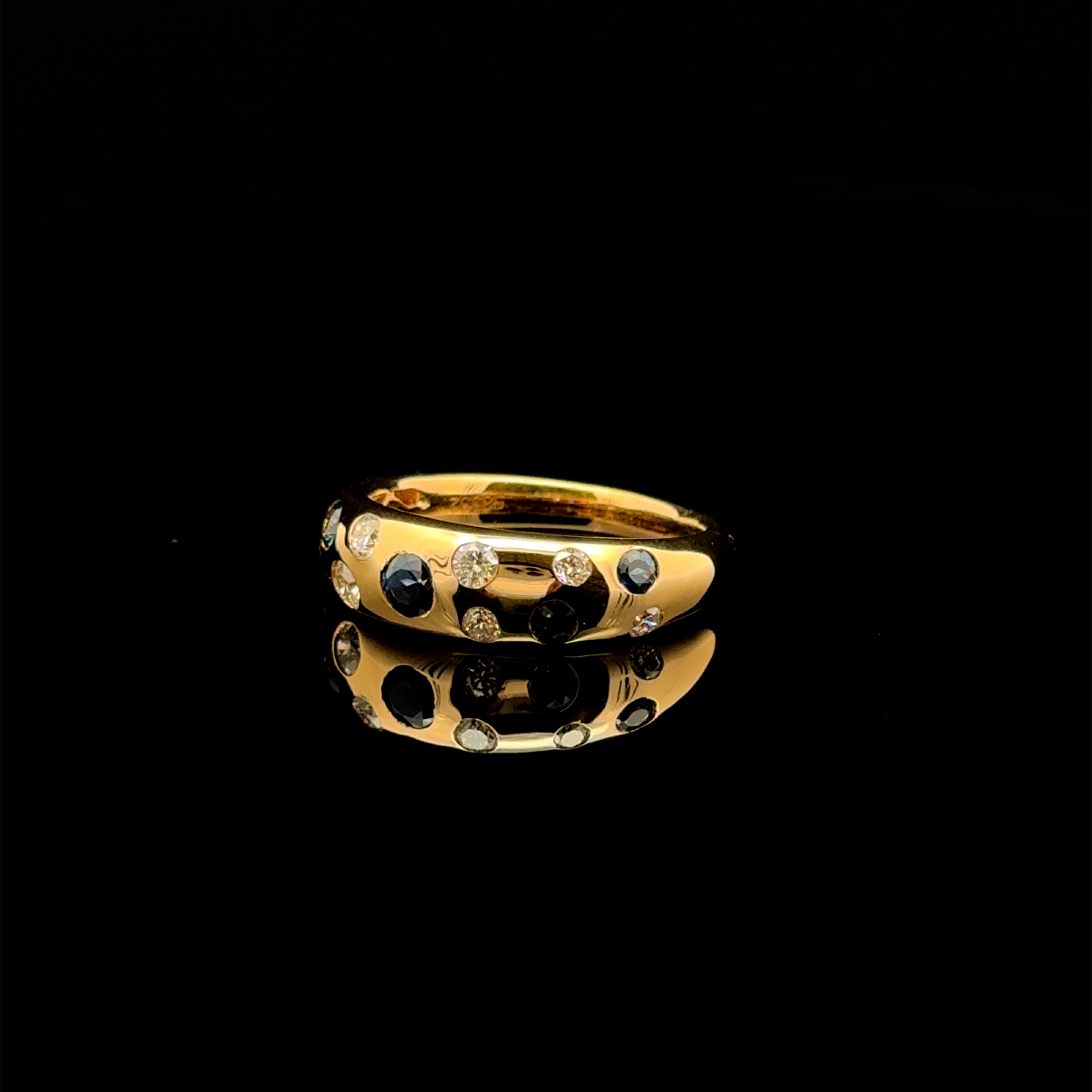 Sapphire & Diamond Yellow Gold Ring