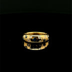 Sapphire & Diamond Yellow Gold Ring