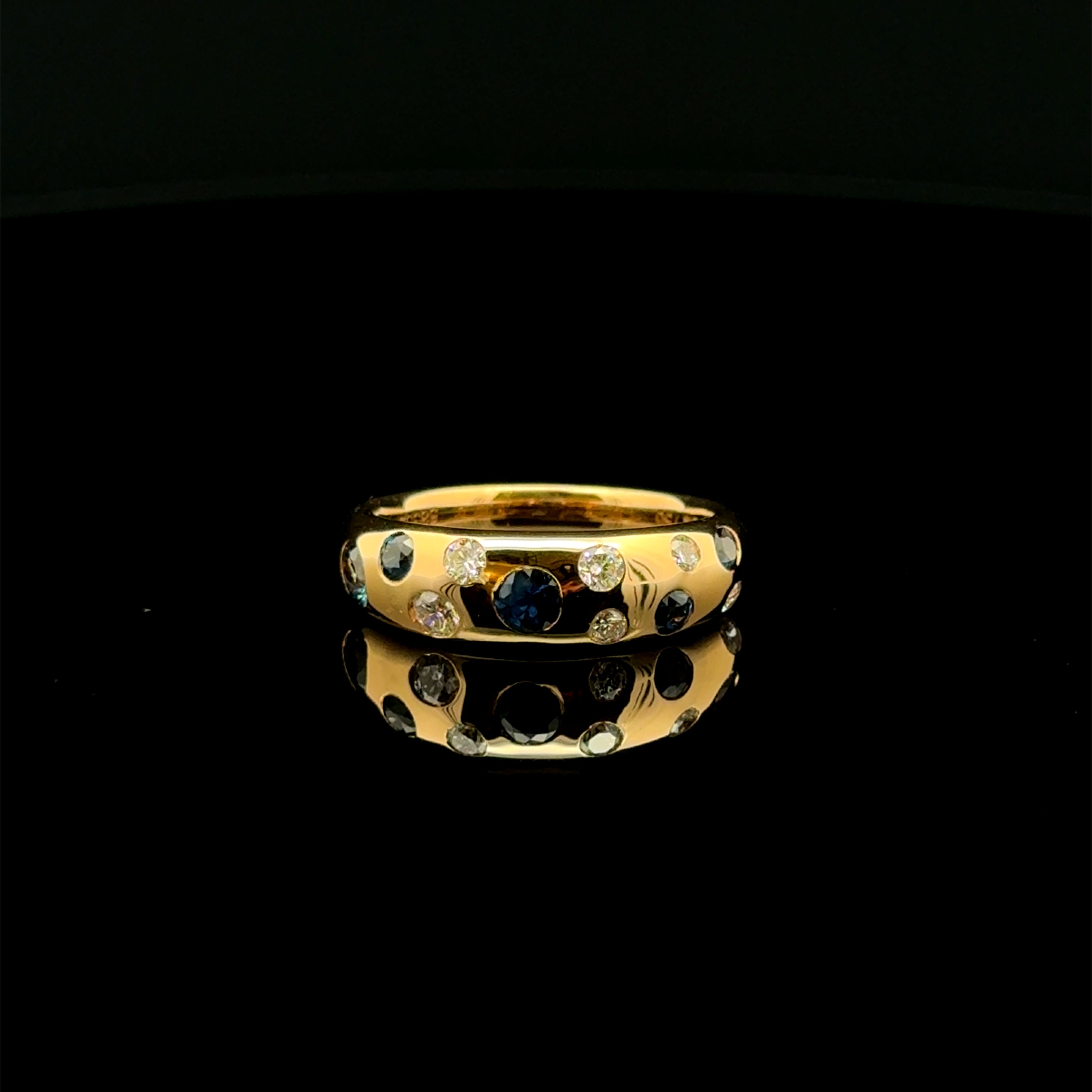 Sapphire & Diamond Yellow Gold Ring