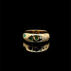 Diamond & Emerald Multi Shape Yellow Gold Ring