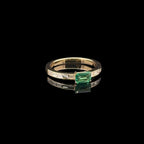 Emerald & Diamond Yellow Gold Ring