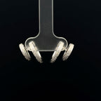 Diamond Double Hoop Huggie White Gold Earrings