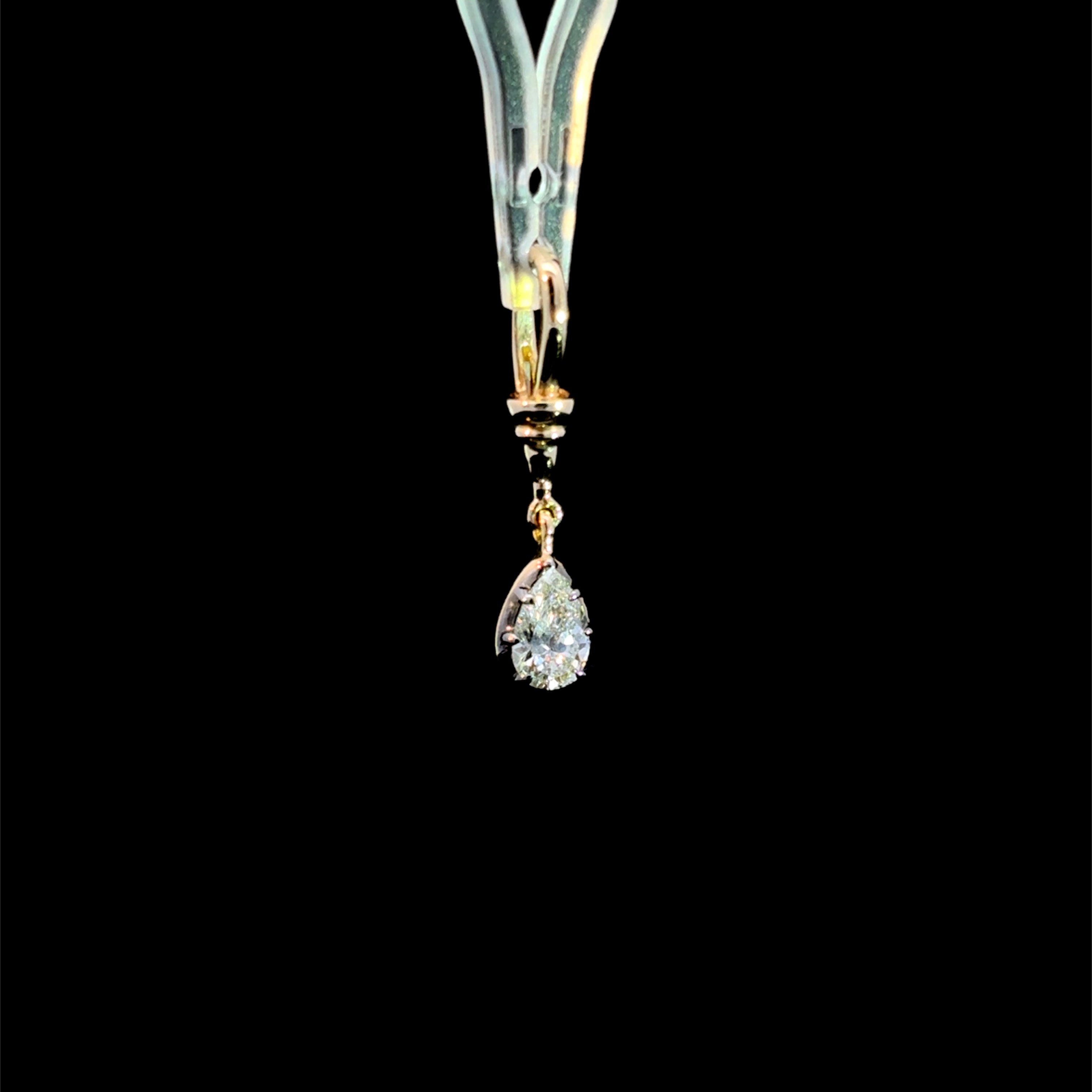 Black Rhodium Pear Diamond Charm