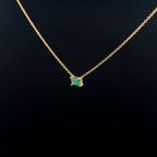 Solitary Emerald Yellow Gold Pendant