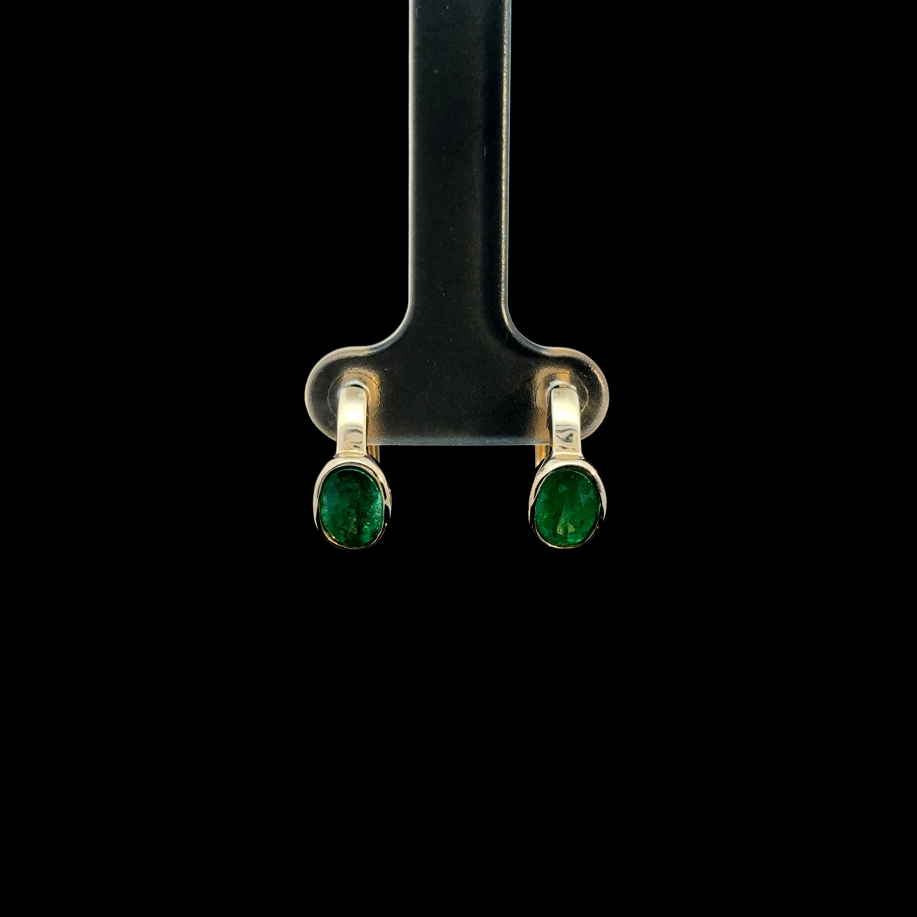 Emerald Bezel Earrings