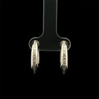 Diamond Tubular Huggie White Gold Earring