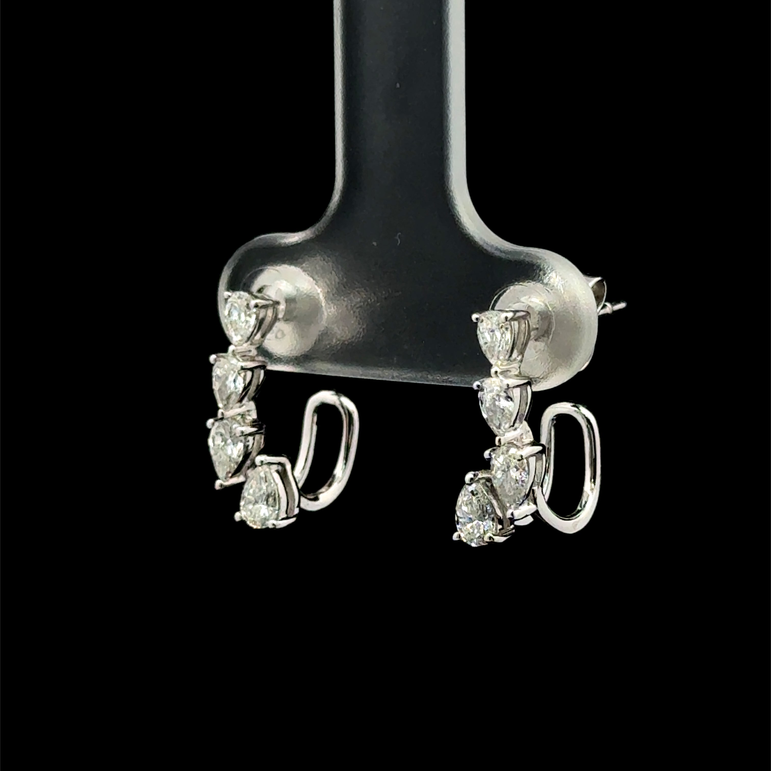 Emerald-Cut Diamond Drop Yellow Gold Earrings