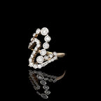 Diamond Swirl Yellow Gold Ring