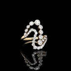 Diamond Swirl Yellow Gold Ring