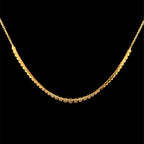 Diamond Bezel Mirror Link Yellow Gold Necklace