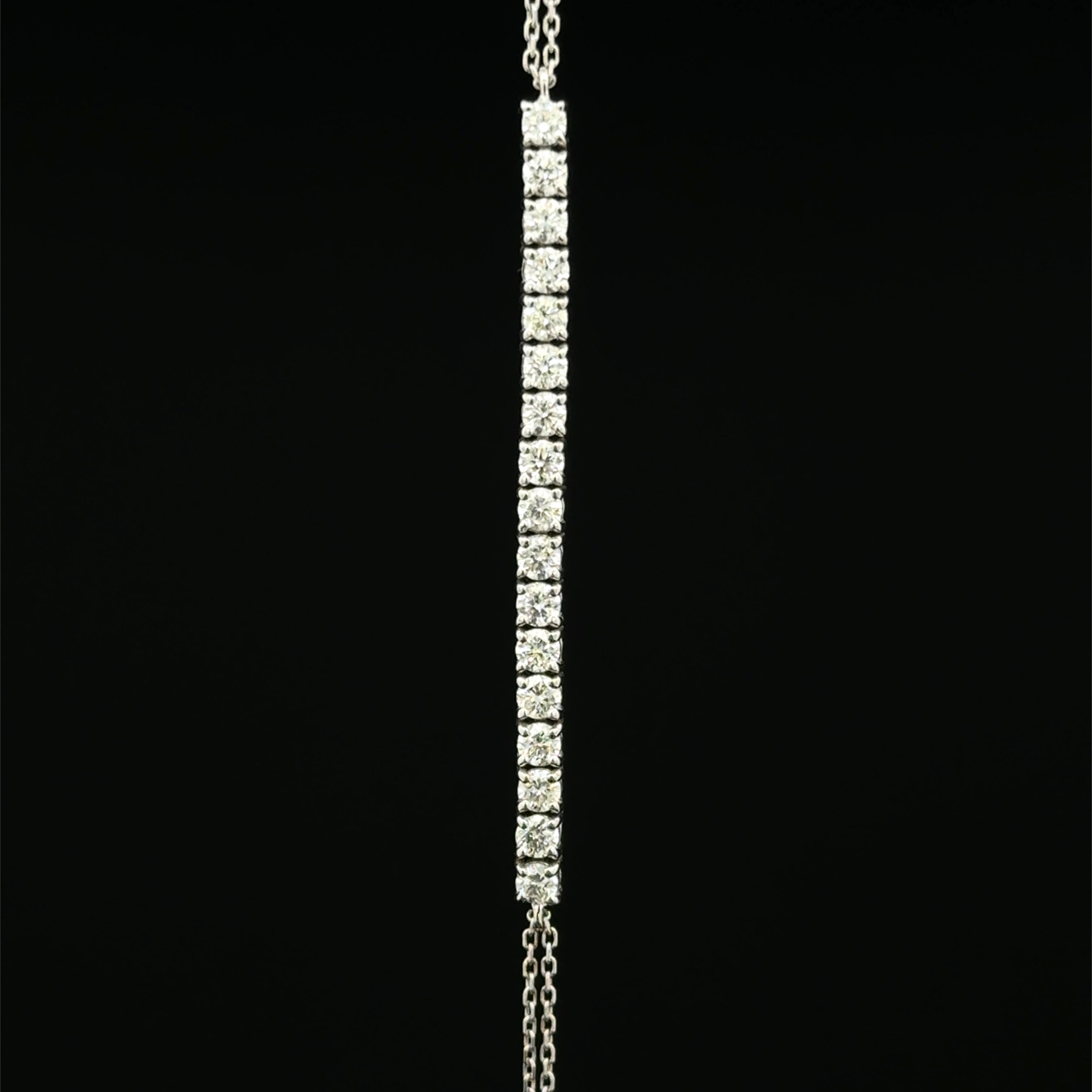 Diamond Half Bar & Regular Link White Gold Bracelet