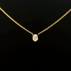 Oval Cut Diamond Pendant Yellow Gold Pendant