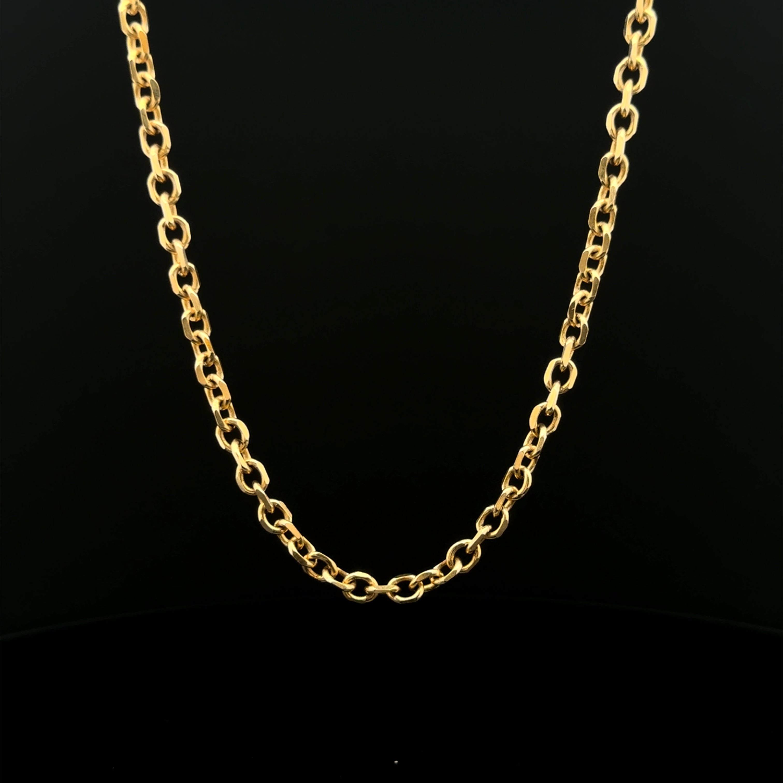 Solid Hexagon Link Yellow Gold Chain