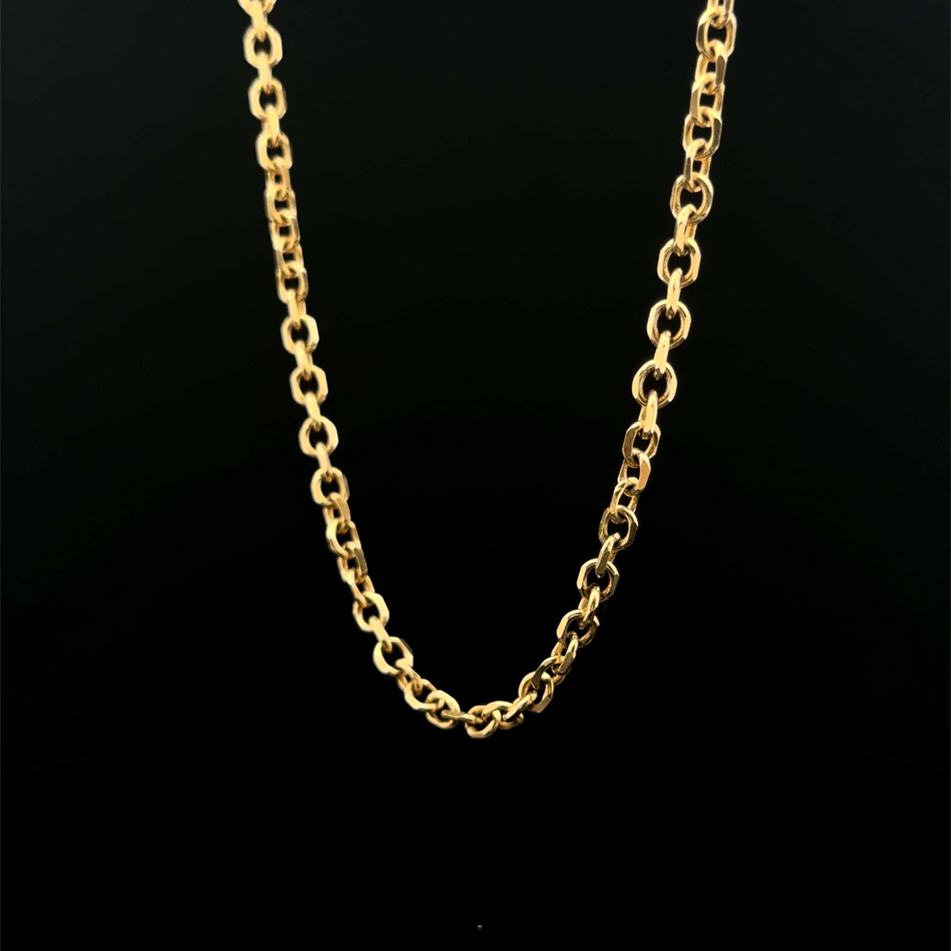 Solid Hexagon Link Yellow Gold Chain
