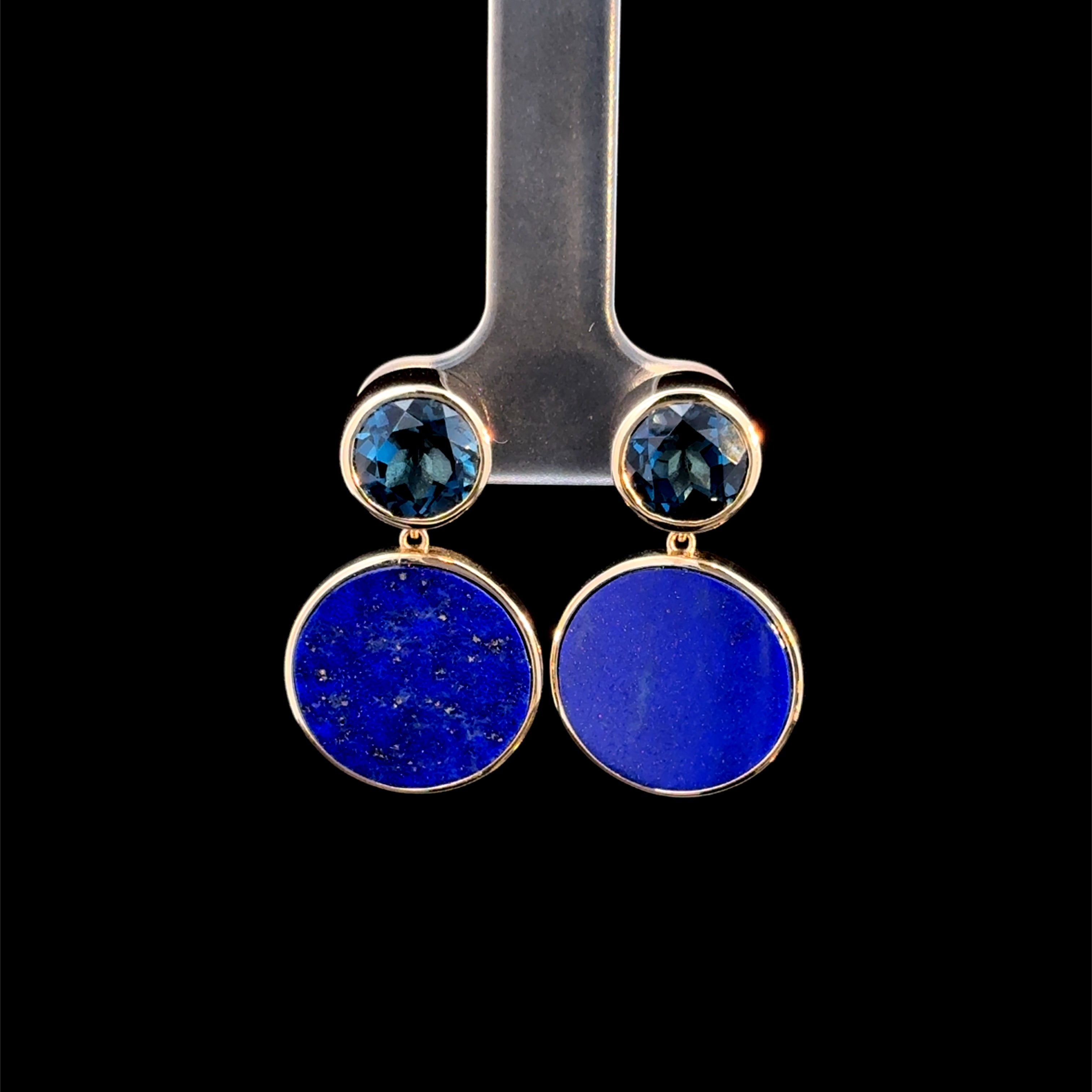 Lapis & Topaz Drop Earrings