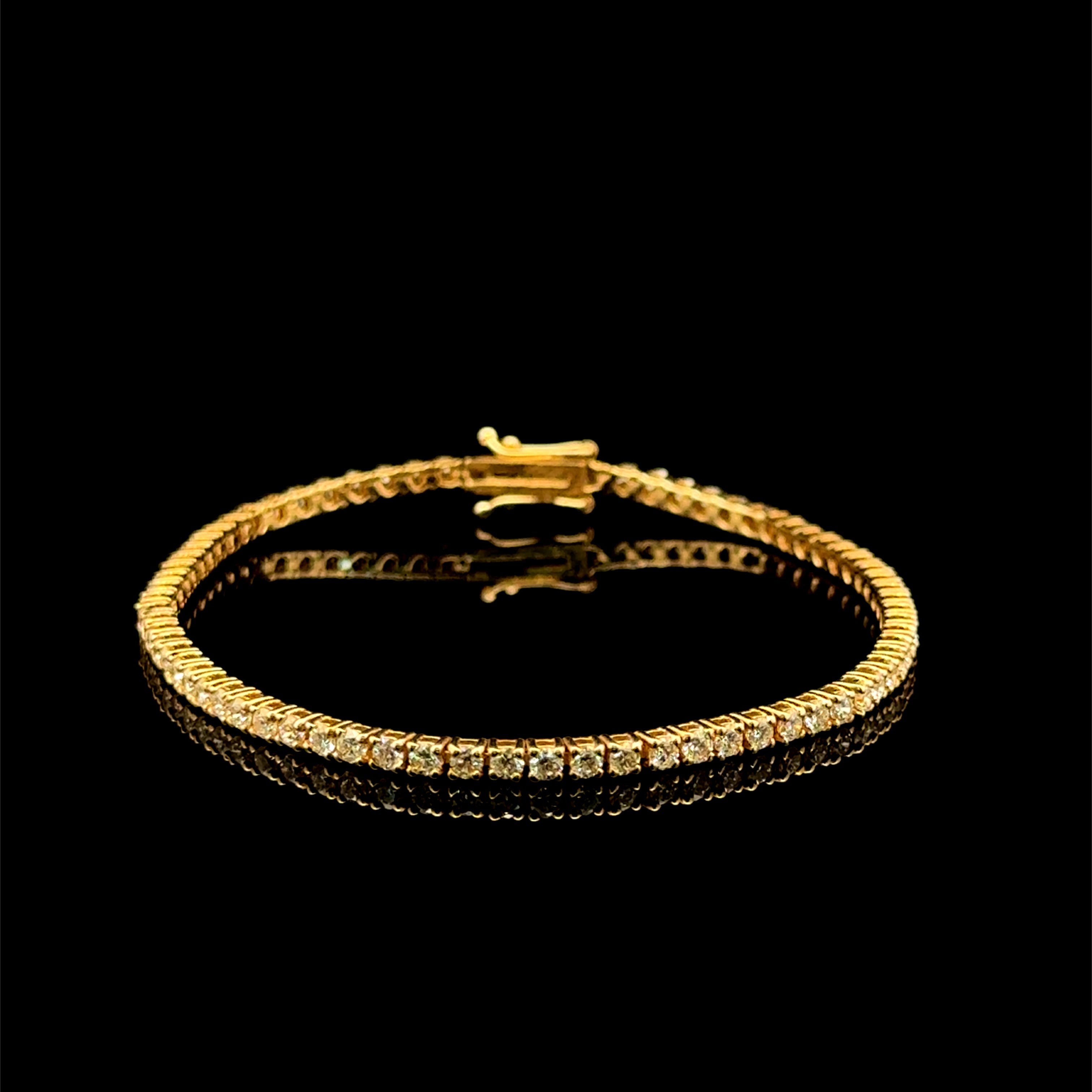 Diamond All Round Yellow Gold Tennis Bracelet