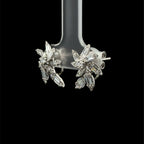 Marquise & Baguette Diamond Cluster Stud White Gold Earring