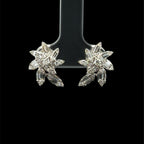 Marquise & Baguette Diamond Cluster Stud White Gold Earring