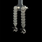Diamond Dangle Prong Pave White Gold Earrings