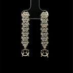 Diamond Dangle Prong Pave White Gold Earrings