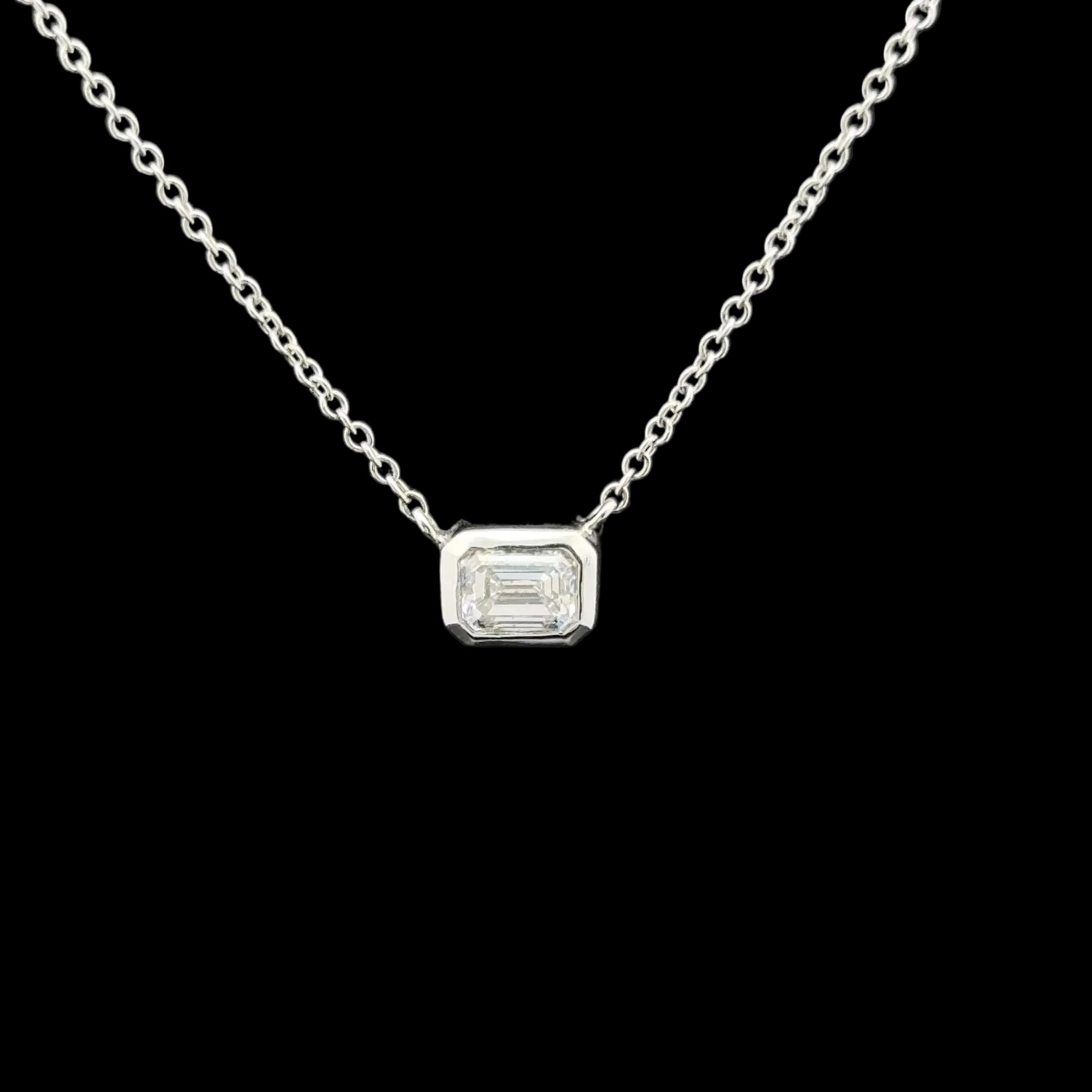 Diamond Bezel White Gold Pendant