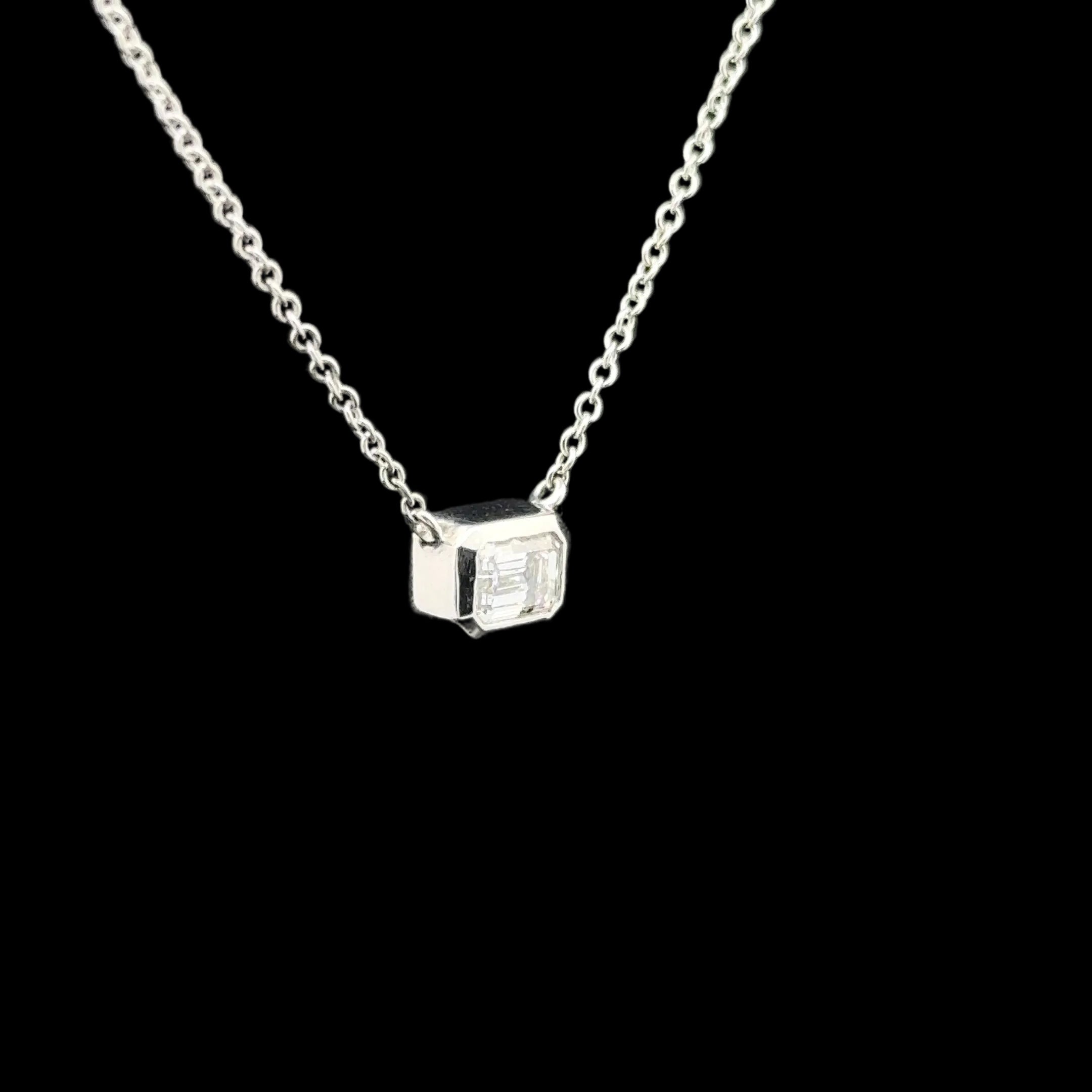 Diamond Bezel White Gold Pendant