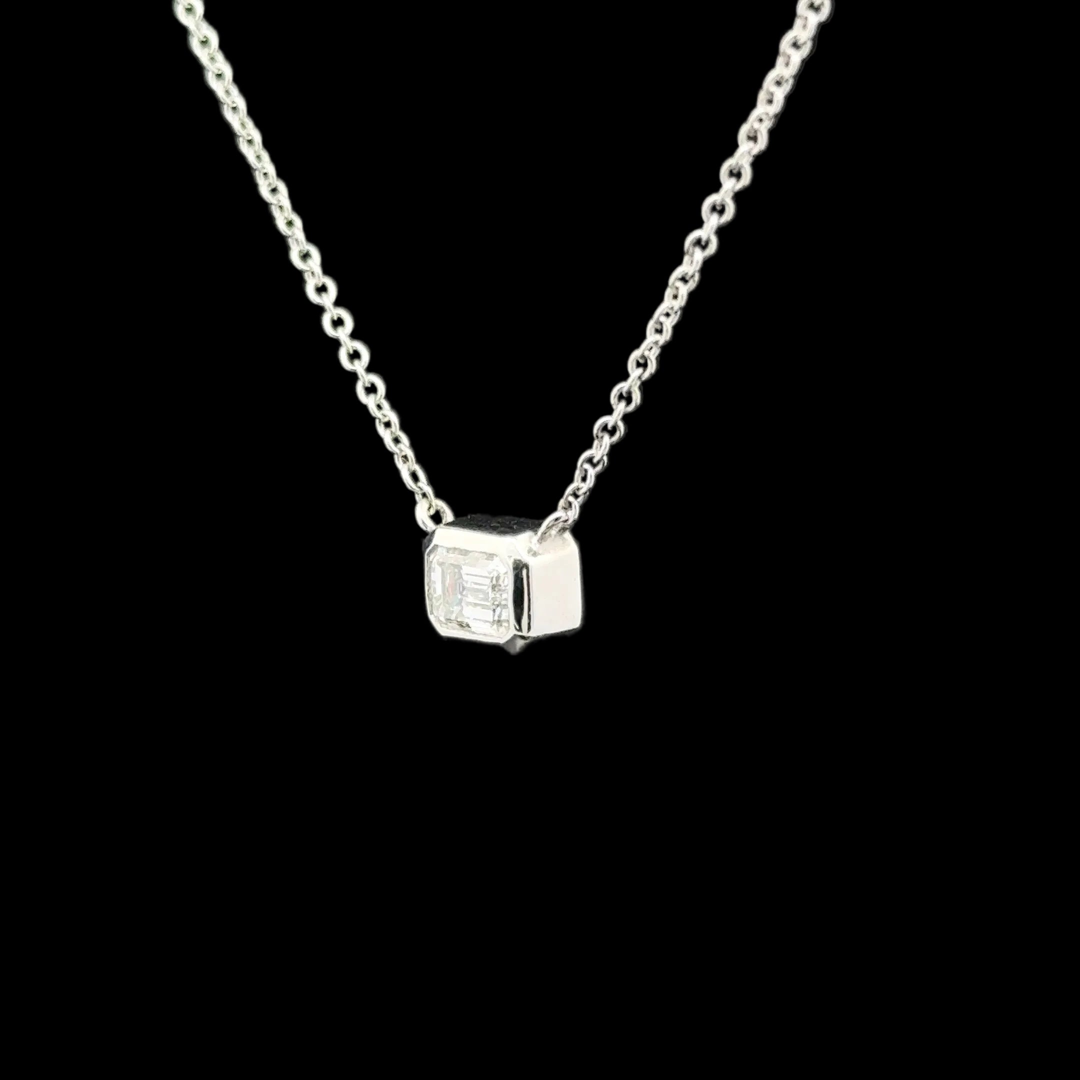 Diamond Bezel White Gold Pendant