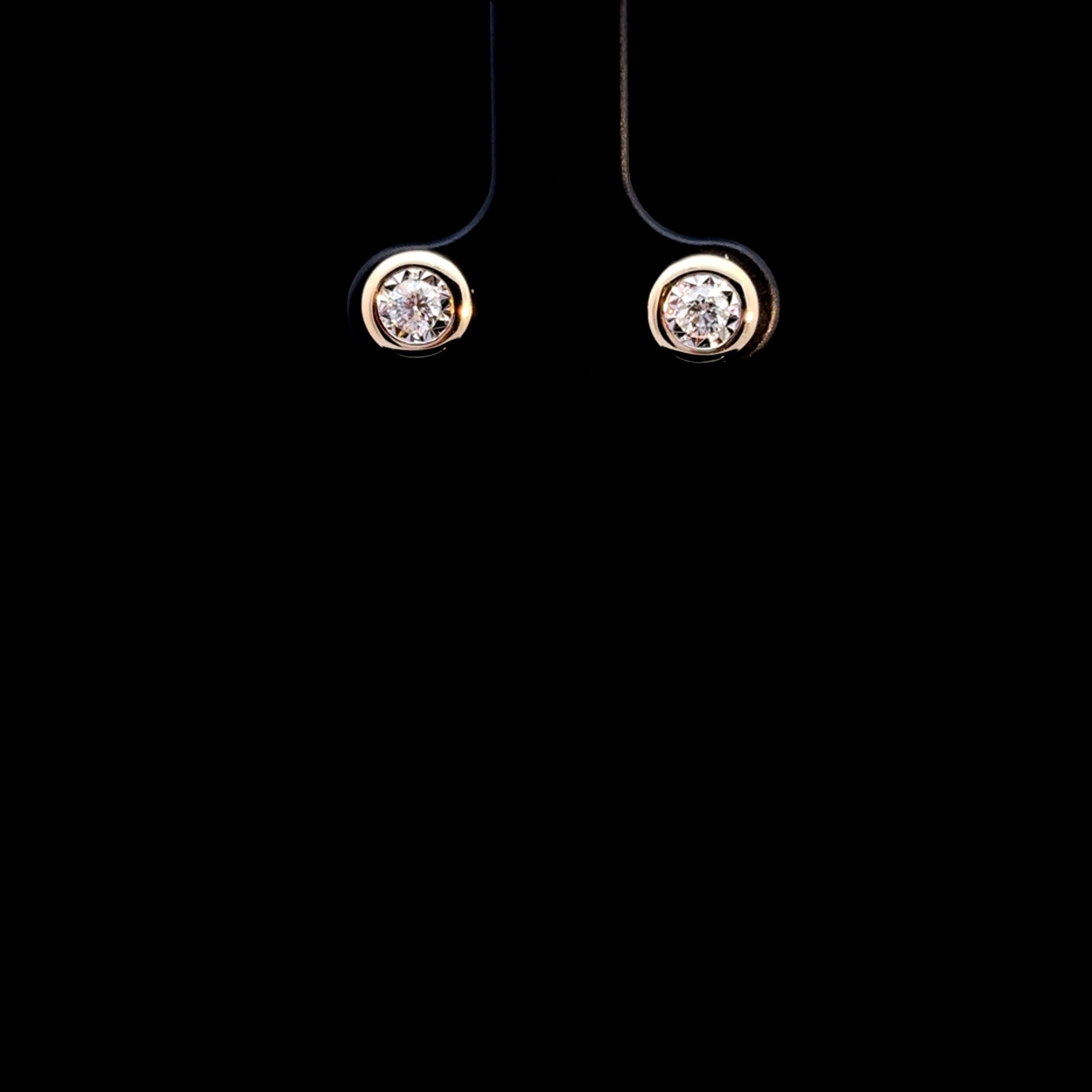 Round Bezel Diamond Studs