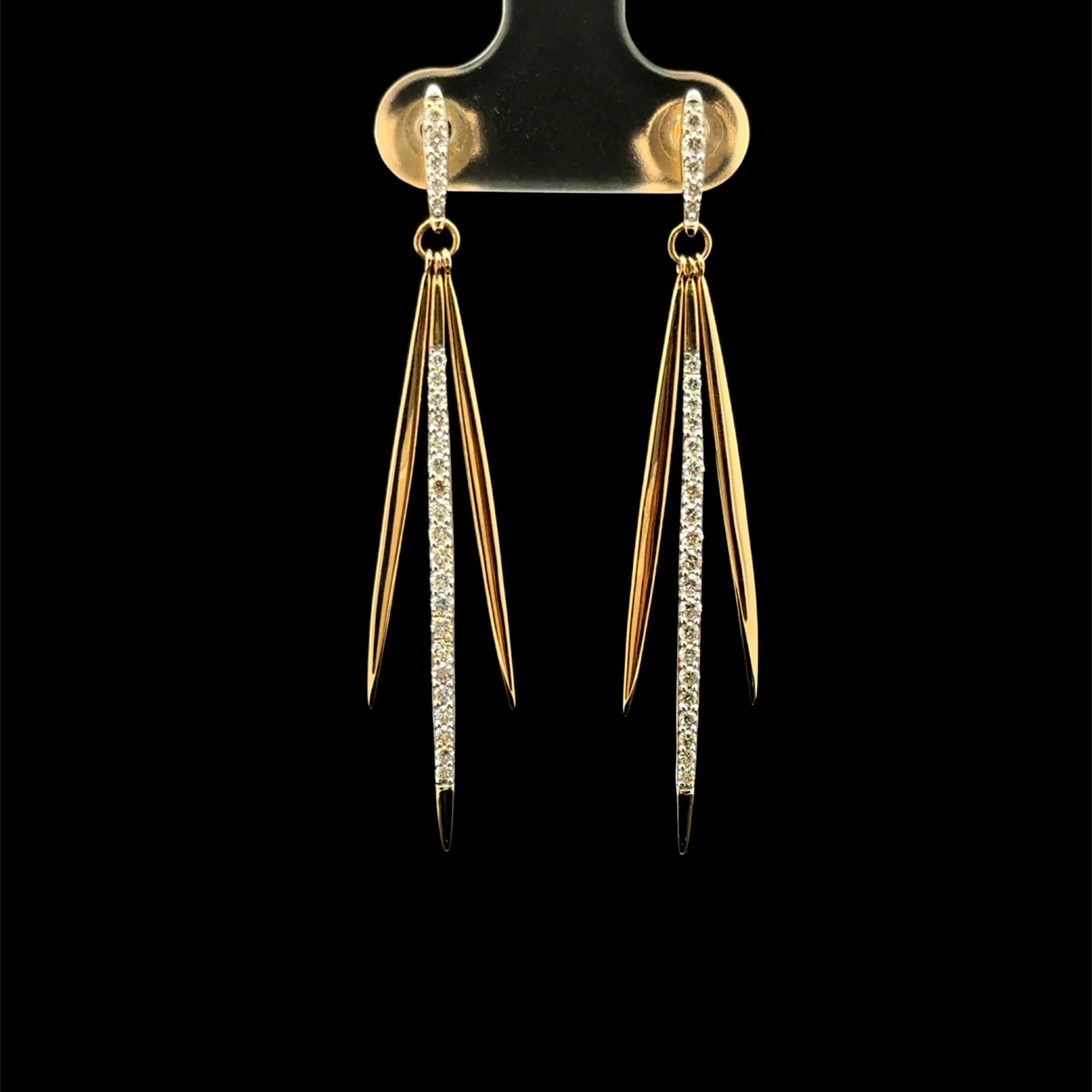 Triple Linea Gold Drops Earrings