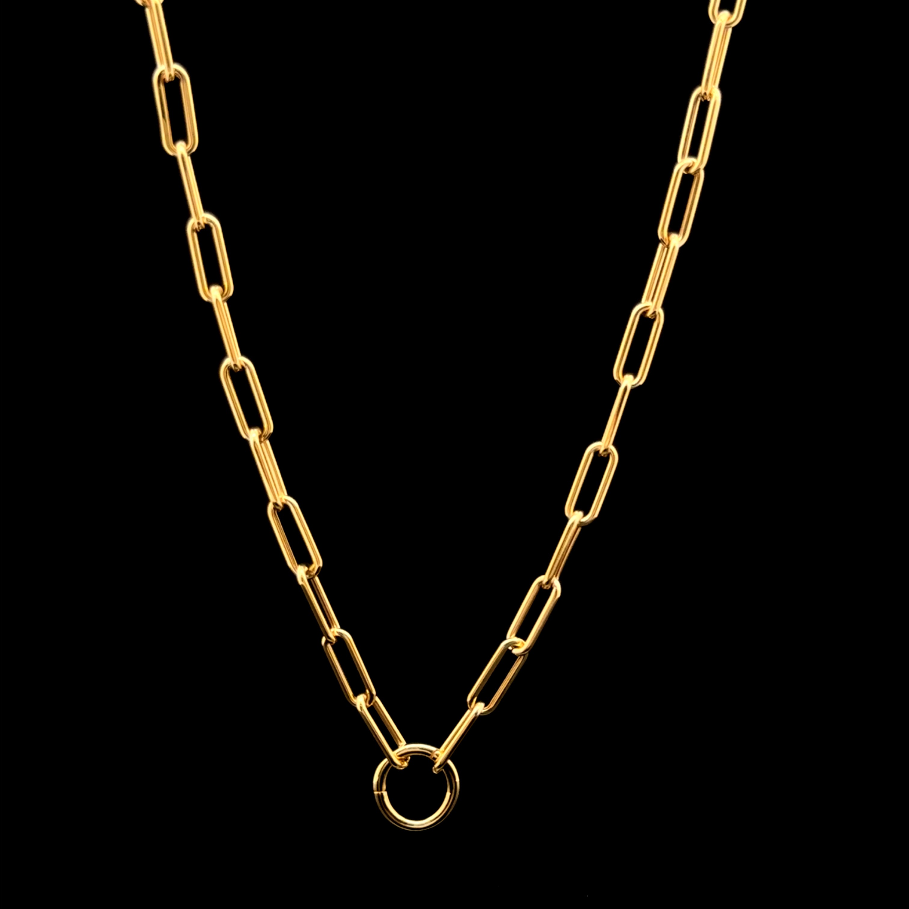 Gold Link Chain with Round Lock