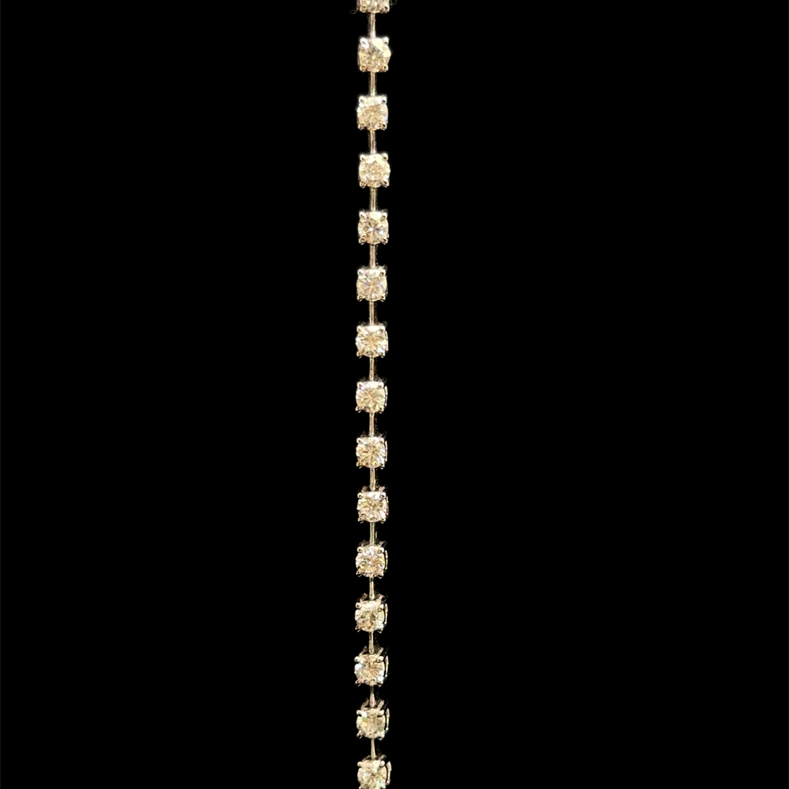 Diamond Square-Link White Gold Tennis Bracelet