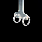 BAGUETTE BLANC HUGGIE EARRINGS