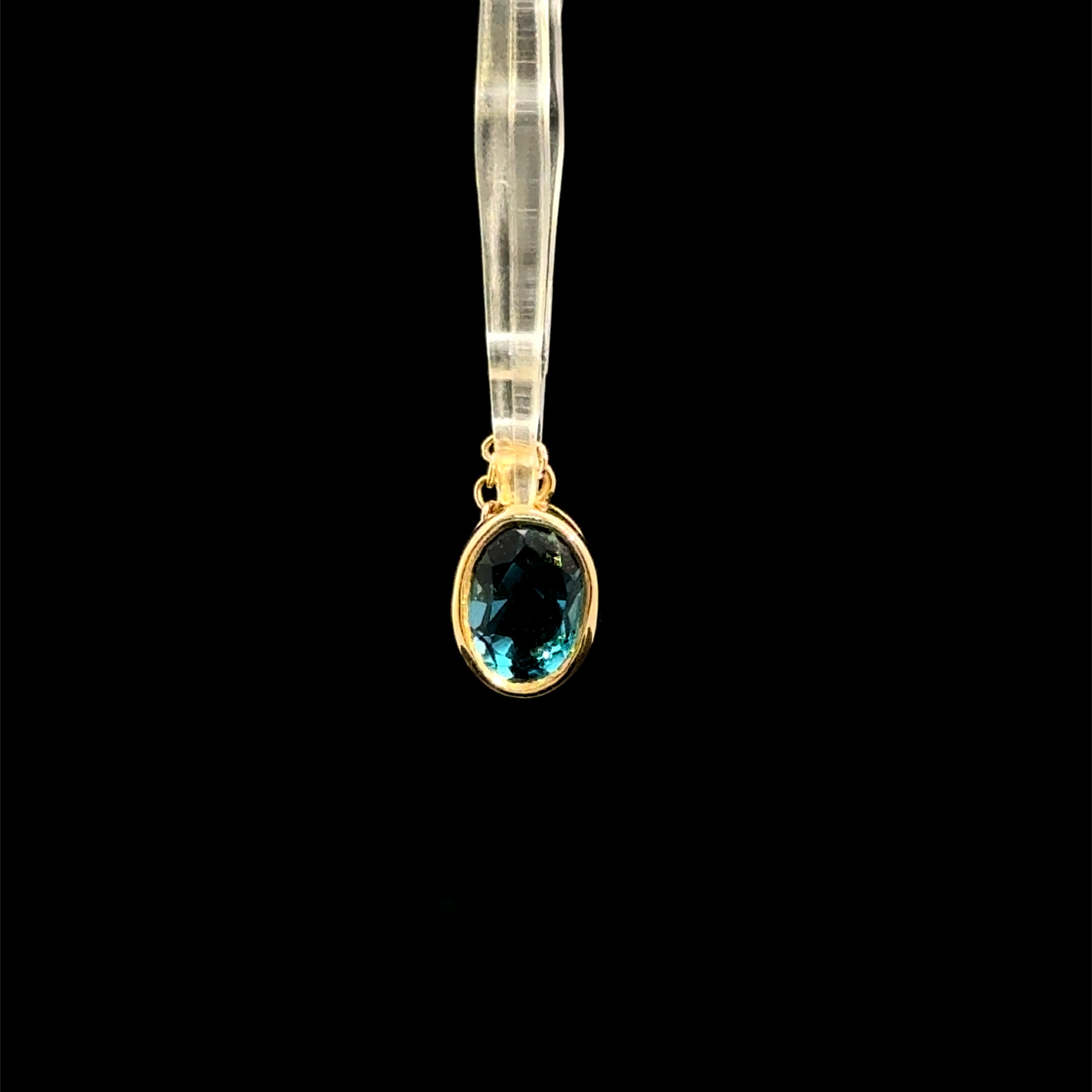 Pear Shape Blue Topaz Bezel Charm
