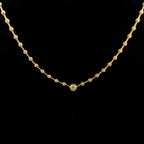 14K Yellow Gold Bezel Fashion Necklace