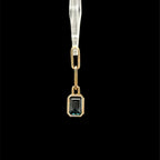 Emerald Cut Blue Topaz Bezel Charm
