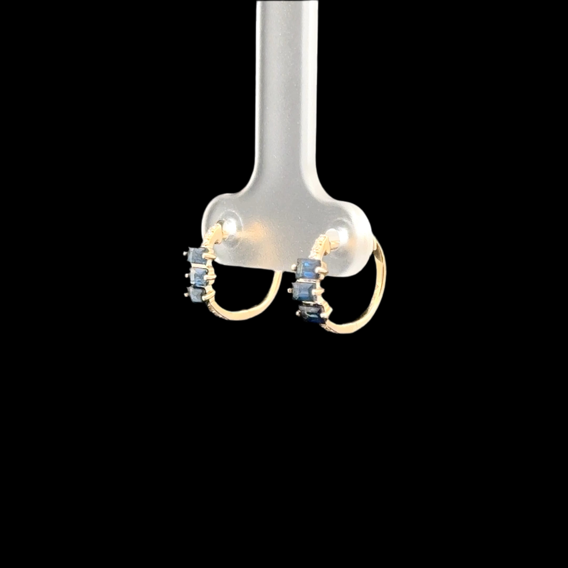 MIDNIGHT BAGUETTE HOOP EARRINGS