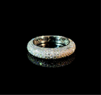 All Round Diamond Lifted White Gold Ring