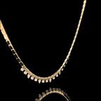 Multi Shape Yellow Gold Mirror Linked Necklace