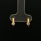 Diamond Bezel Huggie Yellow Gold Earrings