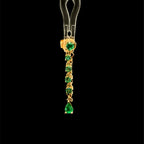 Single Emerald Yellow Gold Hidden Link Back
