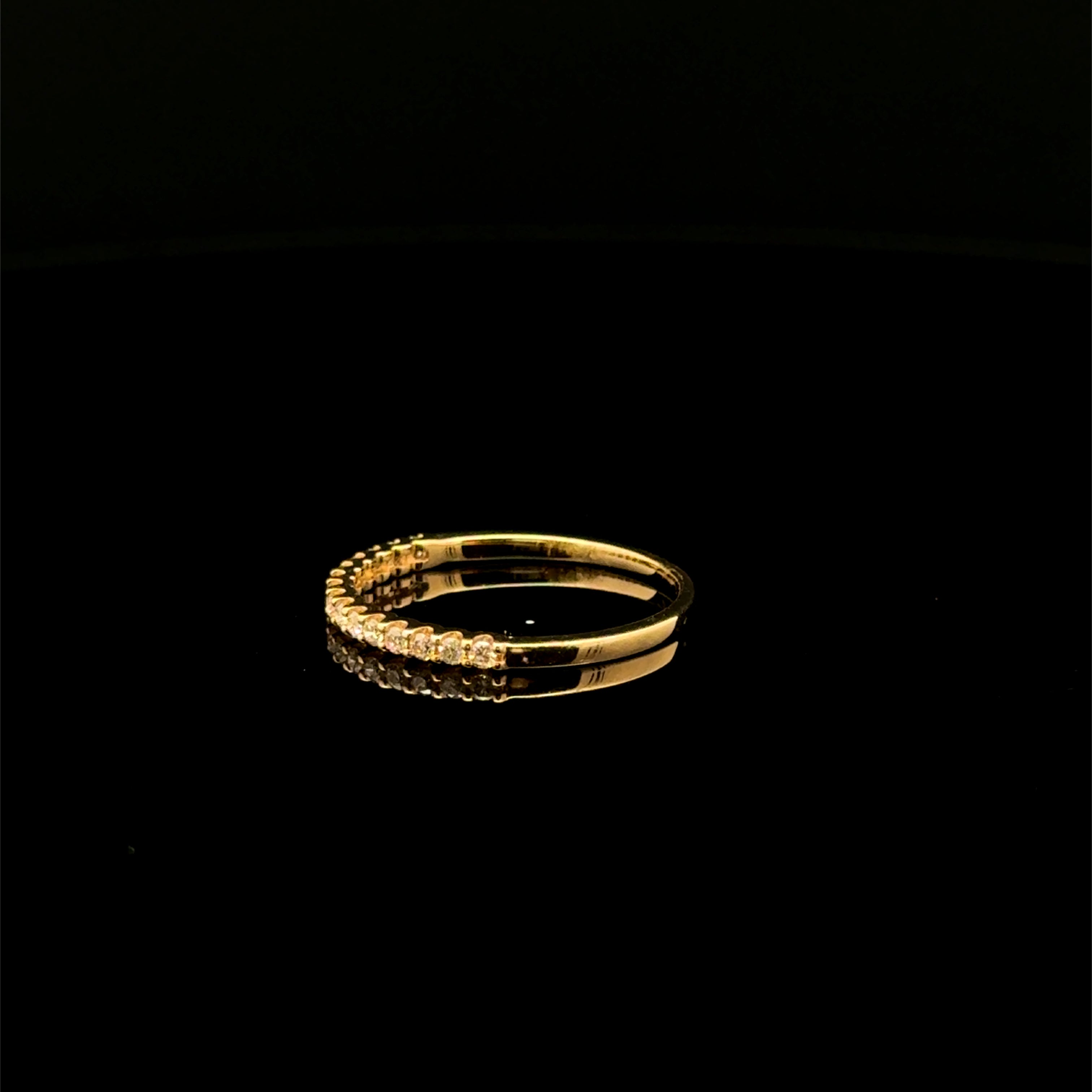 Diamond Prong Half Band Yellow Gold Ring