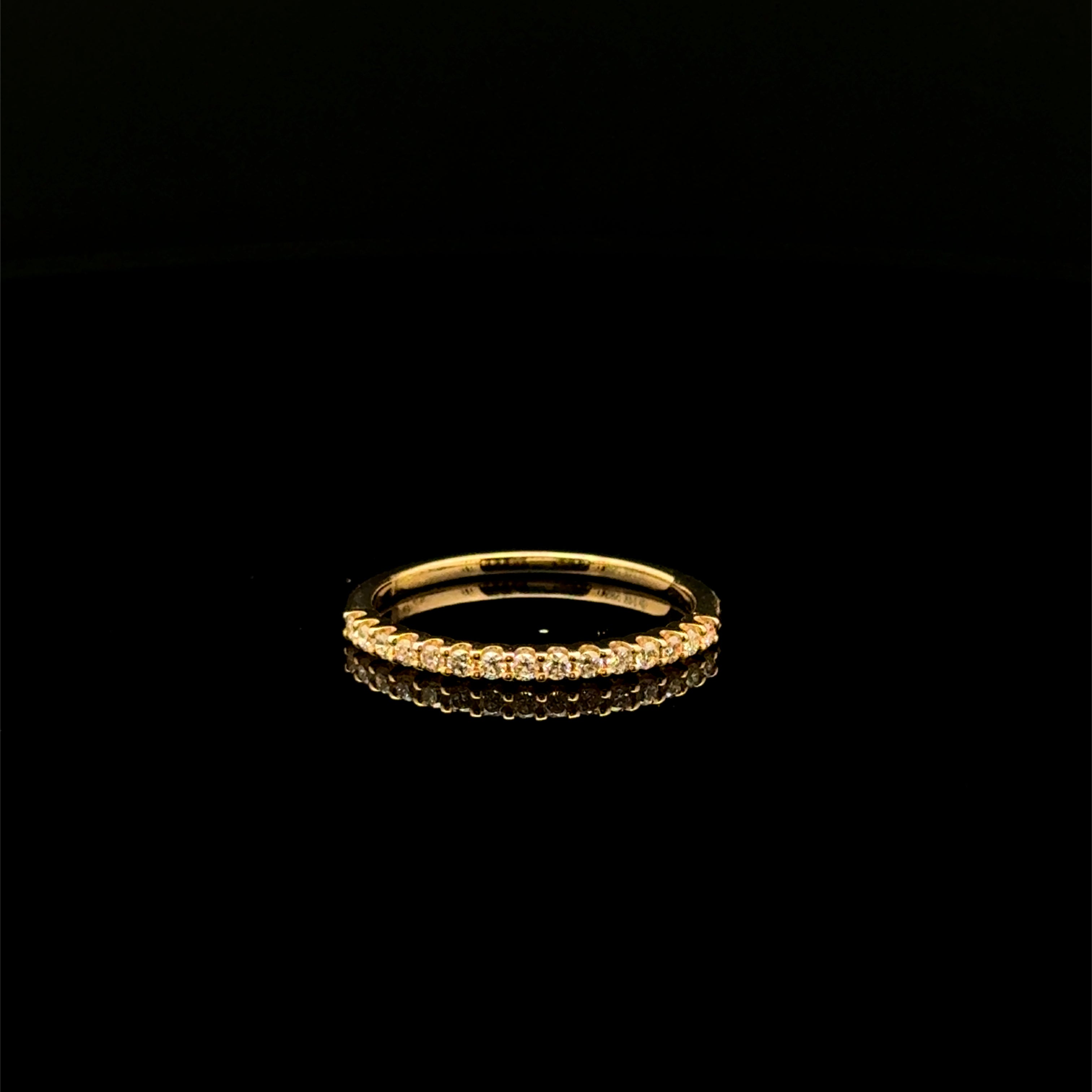 Diamond Prong Half Band Yellow Gold Ring