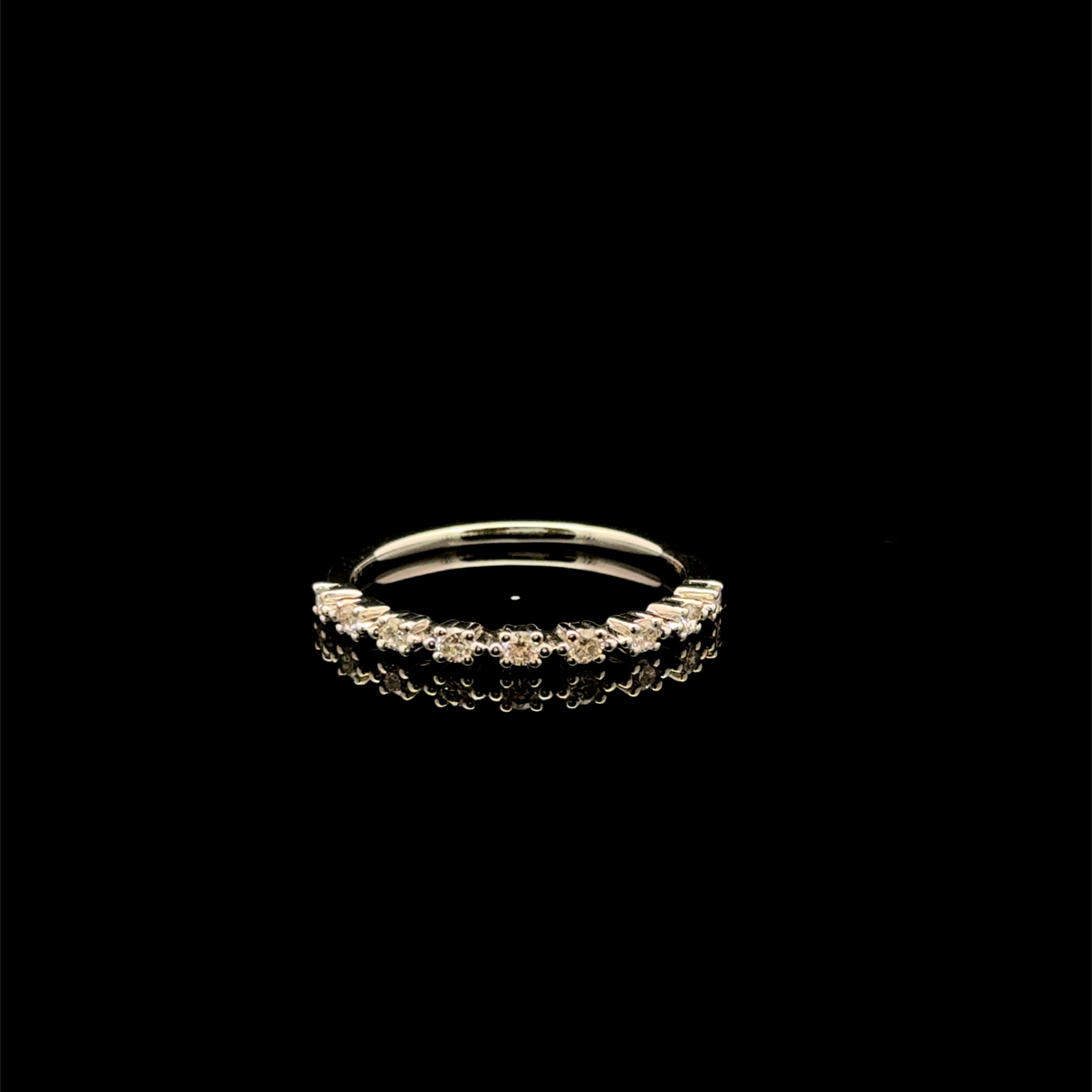 Diamond Basket Set White Gold Ring