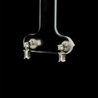 Mixed Classic & Baguette Diamond Link White Gold Earring