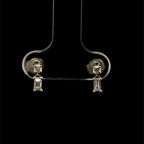 Mixed Classic & Baguette Diamond Link White Gold Earring
