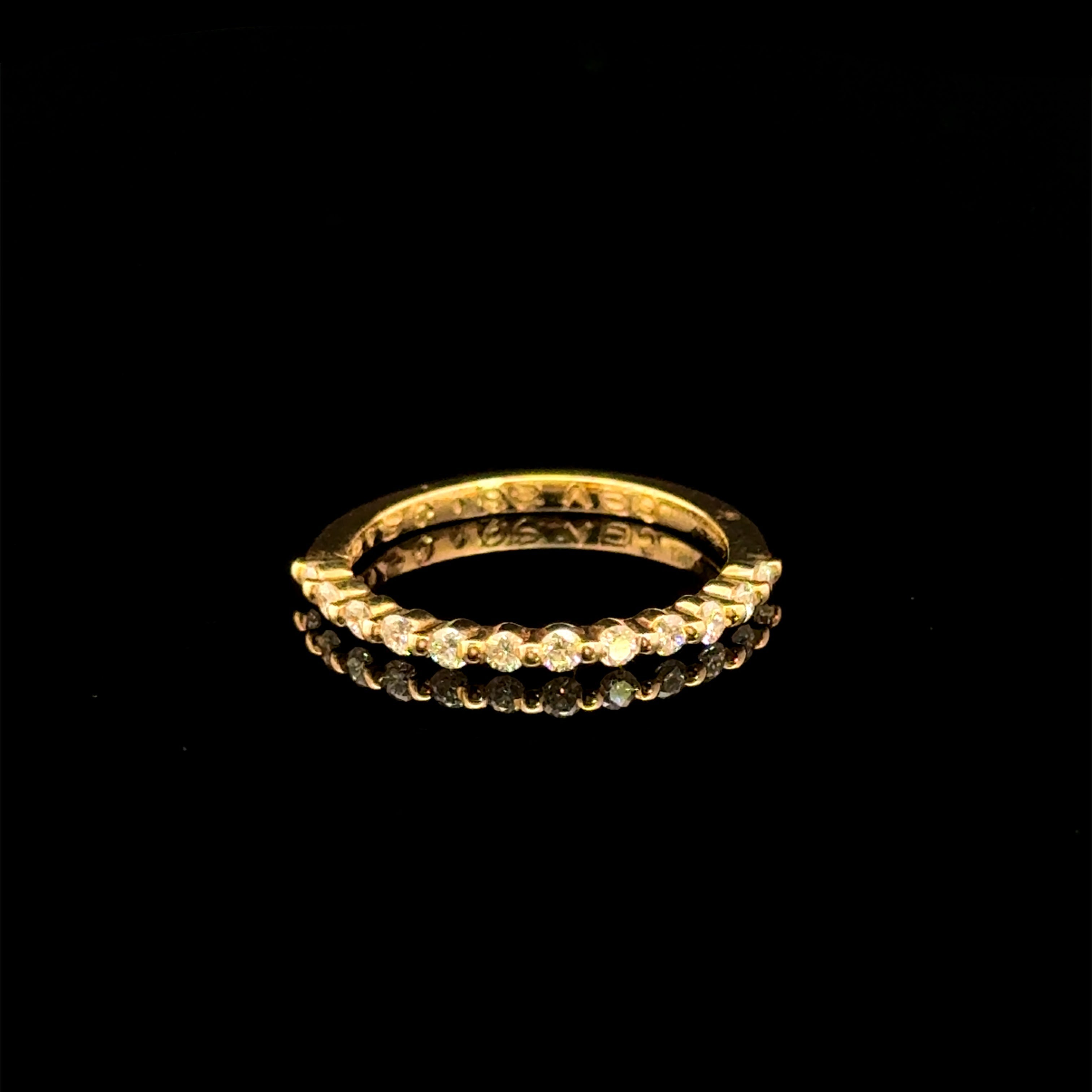 Diamond Shared Prong Setting Yellow Gold Ring