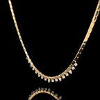 Multi Shape Yellow Gold Mirror Linked Necklace